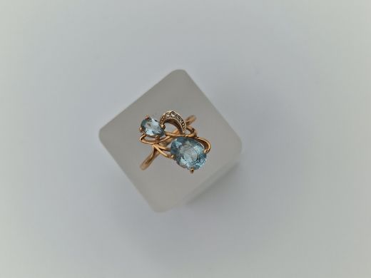 Zelta gredzens ar cirkoniju, 3.13 g, izm. 17