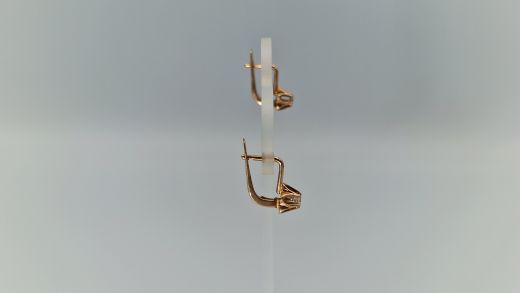 Золотые серьги с цирконом, 3.2 г