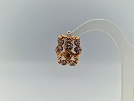 Золотые серьги с цирконом, 3.38 г