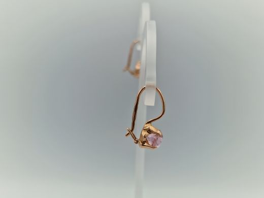 Золотые серьги с цирконом, 2.6 г