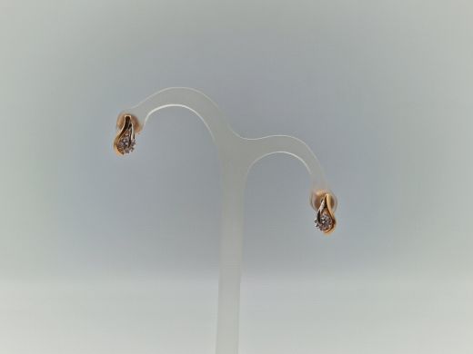 Zelta auskari ar cirkoniju, 1.66 g