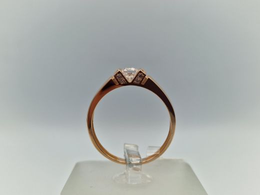 Zelta gredzens ar cirkoniju, 1.51 g, izm. 18