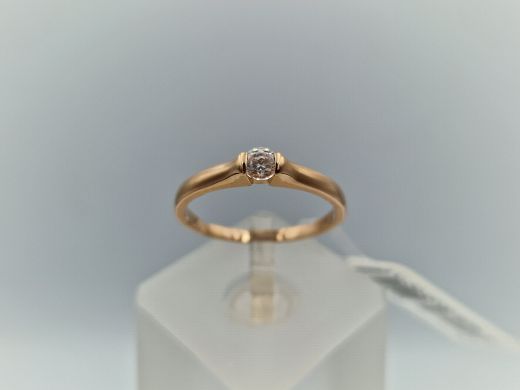 Zelta gredzens ar cirkoniju, 1.78 g, izm. 17.5