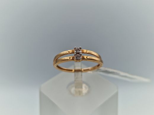 Zelta gredzens ar cirkoniju, 1.27 g, izm. 16