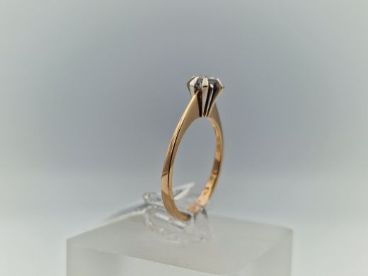 Zelta gredzens ar cirkoniju, 1.96 g, izm. 16.5