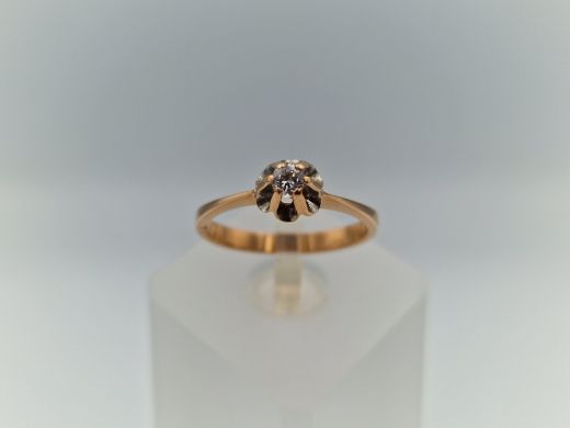 Zelta gredzens ar cirkoniju, 2.15 g, izm. 17