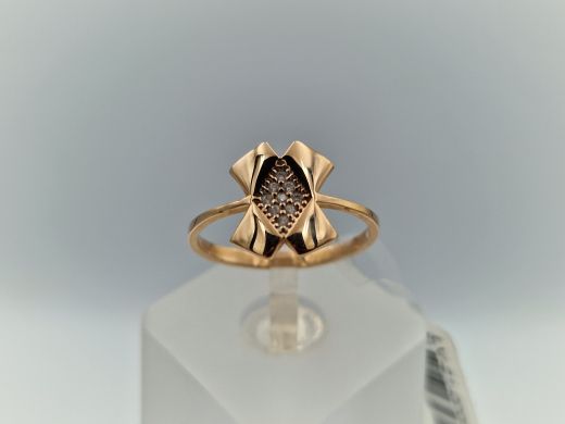 Zelta gredzens ar cirkoniju, 1.69 g, izm. 17.5