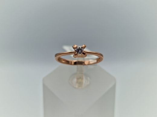 Zelta gredzens ar cirkoniju, 1.61 g, izm. 17