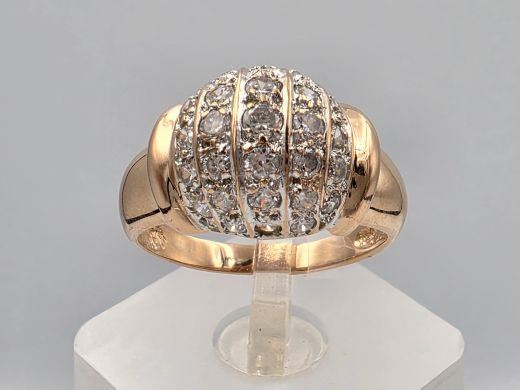 Gold ring with zircon, 5.29 g, size 18.5