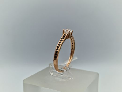 Zelta gredzens ar cirkoniju, 1.29 g, izm. 17