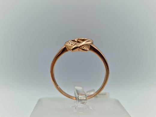 Zelta gredzens ar cirkoniju, 2.64 g, izm. 17.8