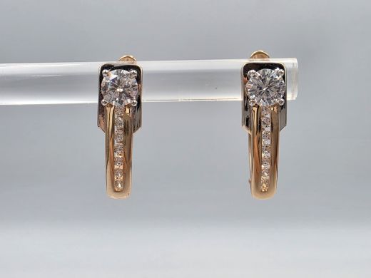 Zelta auskari ar cirkoniju, 2.26 g