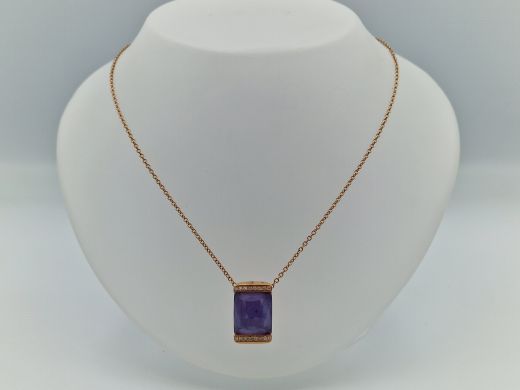 Zelta kaklarota ar briljantu un ametistu, 10.37 g, izm. 45