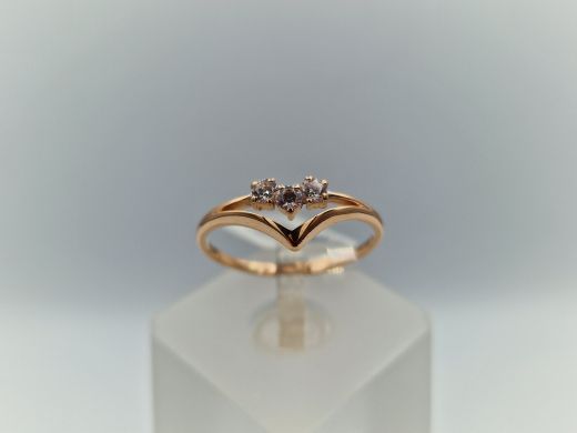 Zelta gredzens ar cirkoniju, 1.44 g, izm. 17