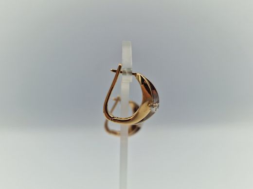 Золотые серьги с бриллиантом, 5.01 г