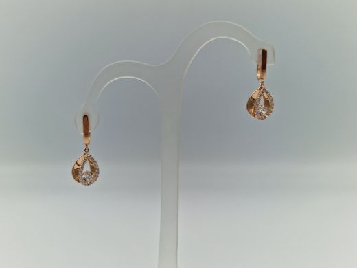 Zelta auskari ar cirkoniju, 2.68 g