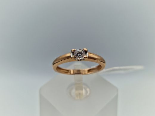 Zelta gredzens ar cirkoniju, 1.57 g, izm. 16.5