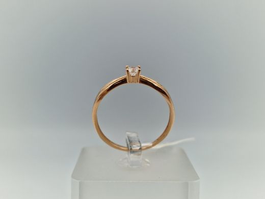 Zelta gredzens ar cirkoniju, 1.68 g, izm. 19