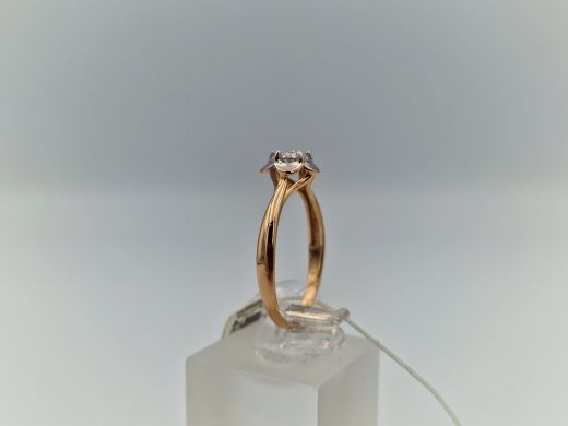 Zelta gredzens ar cirkoniju, 1.8 g, izm. 17.5