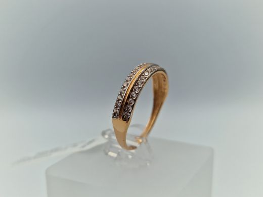 Zelta gredzens ar cirkoniju, 1.7 g, izm. 18