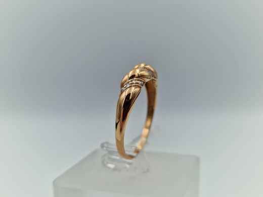 Zelta gredzens ar cirkoniju, 2.04 g, izm. 19.5