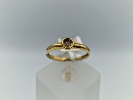 Zelta gredzens ar briljantu, 1.6 g, izm. 18.5