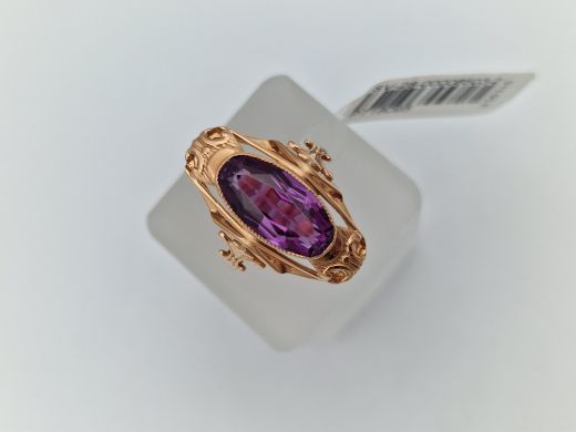 Zelta gredzens ar koraļļi, 4.83 g, izm. 18