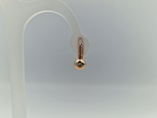 Золотые серьги с бриллиантом, 3.27 г