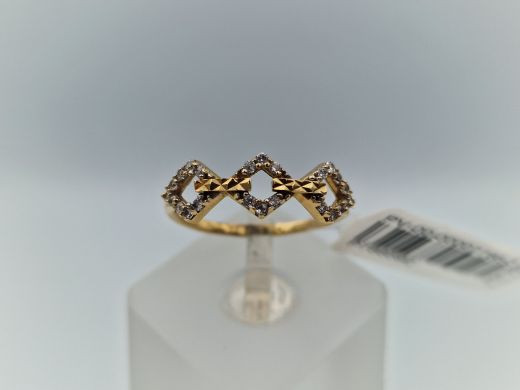 Zelta gredzens ar cirkoniju, 1.73 g, izm. 18