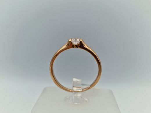 Zelta gredzens ar cirkoniju, 1.78 g, izm. 16.5