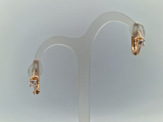 Золотые серьги с цирконом, 2.62 г