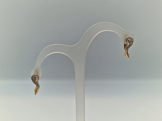 Zelta auskari ar briljantiem, 2.69 g