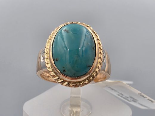 Gold ring with diamond, 5.43 g, size 16.5