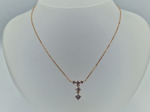 Zelta ķēdīte ar cirkoniju, 2.81 g, izm. 40