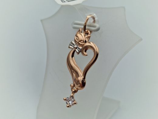 Gold pendant with zircon, 0.82 g