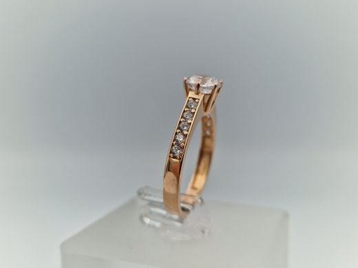 Zelta gredzens ar cirkoniju, 2.13 g, izm. 16