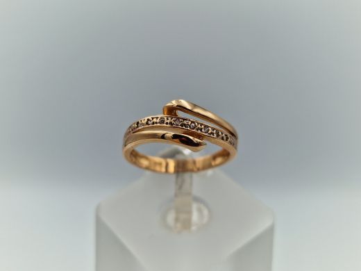 Zelta gredzens ar cirkoniju, 2.36 g, izm. 16.5