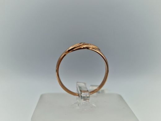 Zelta gredzens ar cirkoniju, 1.68 g, izm. 16