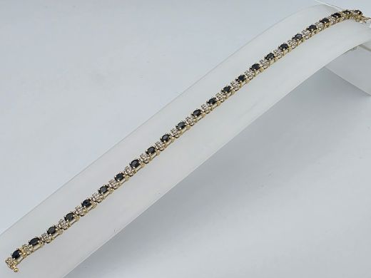 Gold bracelet with sapphire, 7.76 g, size 19.5 cm