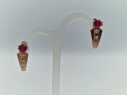 Zelta auskari ar briljantu, 3.96 g