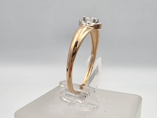 Zelta gredzens ar cirkoniju, 1.23 g, izm. 19