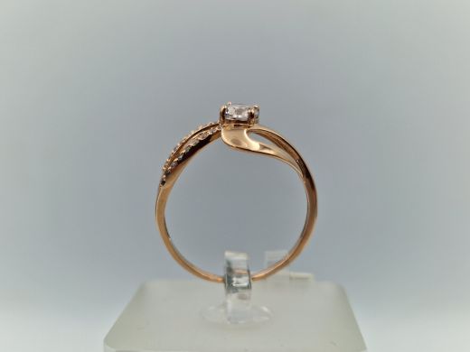 Zelta gredzens ar cirkoniju, 2.51 g, izm. 19