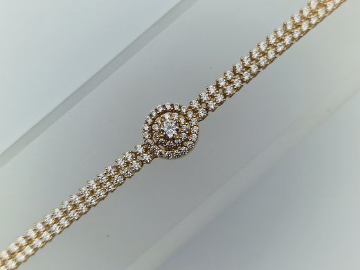 Zelta rokassprādze ar cirkoniju, 6.41 g, izm. 21