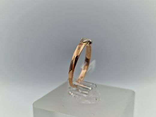 Zelta gredzens ar cirkoniju, 1.29 g, izm. 16
