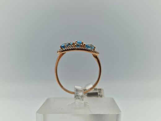 Zelta gredzens ar cirkoniju, 2.1 g, izm. 18