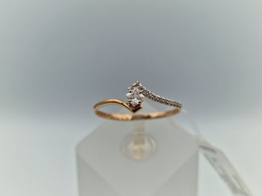 Zelta gredzens ar cirkoniju, 0.94 g, izm. 18