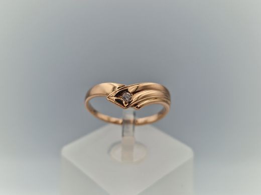 Zelta gredzens ar cirkoniju, 1.97 g, izm. 17.2