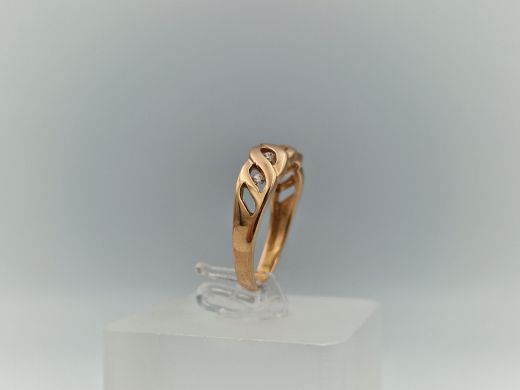 Zelta gredzens ar cirkoniju, 2.62 g, izm. 16.5