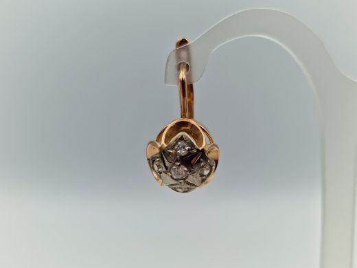 Золотые серьги с цирконом, 5.7 г