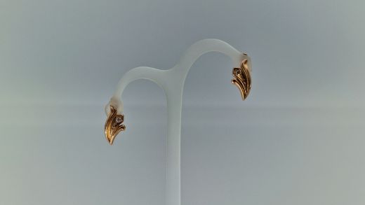 Zelta auskari ar cirkoniju, 2.38 g